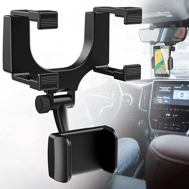 Universal 360 Rotation Car Rear View Mirror Mount Stand GPS Cell Phone Holder