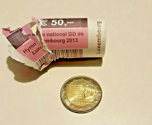 monnaie PIECE 2 EURO COMMEMO Luxembourg 2013 "HYMNE NATIONAL" NEUVE DE ROULEAU