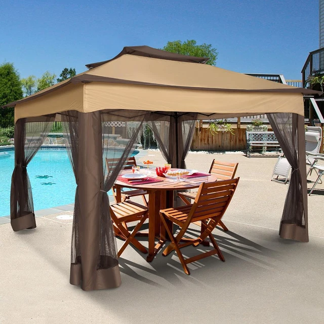 Pavillon Pop-Up Wasserdicht 3x3m/3.3x3.3m Partyzelt Gartenzelt UV-Schutz 50+ DPD