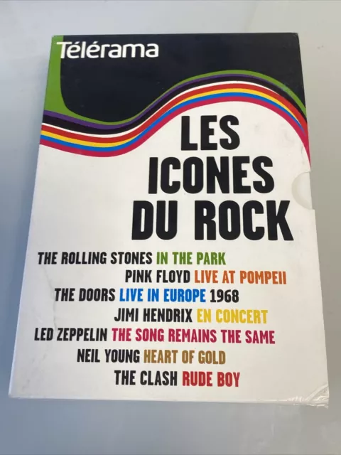 Les Icones Du Rock Coffret 7 Dvd Rolling Stones Pink Floyd Doors Neil Young