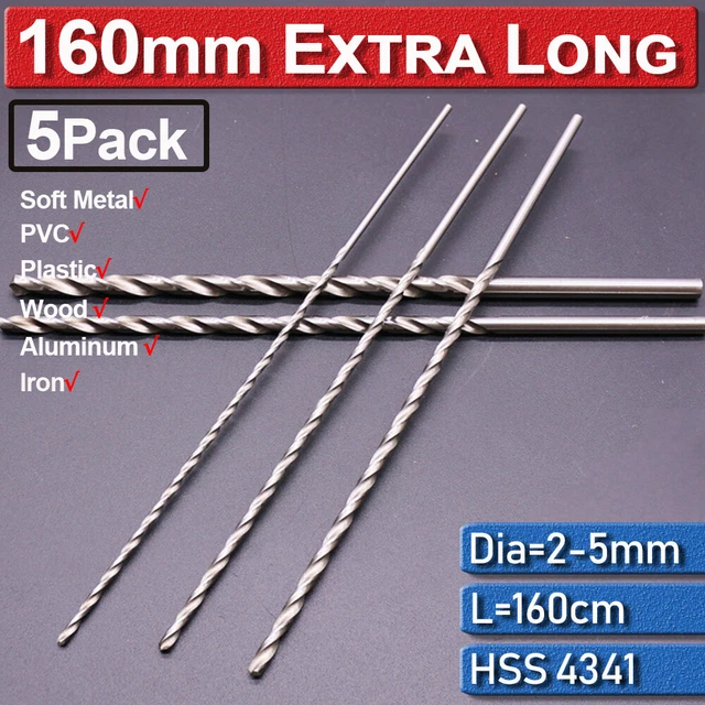 5Pcs High Speed Steel HSS Twist Drill Bits Set For Metal Wood Drilling 2-5mm