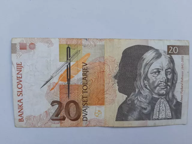 1 x 20 Tolarjev Slowenien / Geldschein vom 15.01.1992