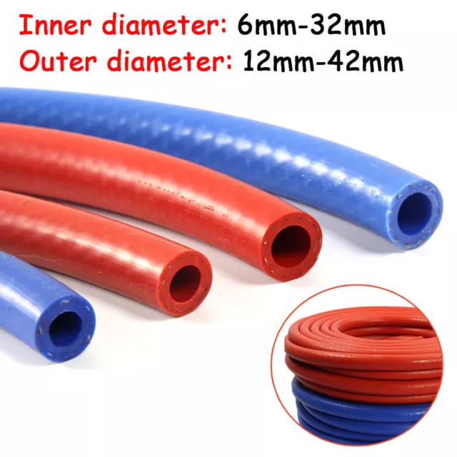 Silicone Vacuum Hose Tubing Reinforced Braided Tube Water Air Tube ID 6mm-32mm