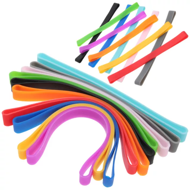 20x elastische Silikonbänder, farbig, für Bücher & Bento-Boxen