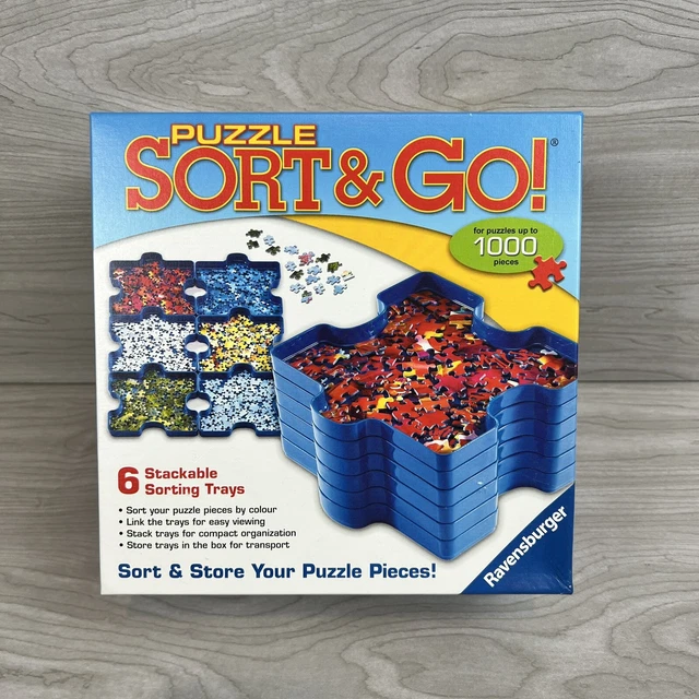 RAVENSBURGER PUZZLE SORT & Go Stackable Sorting Trays Store Up to 1,000