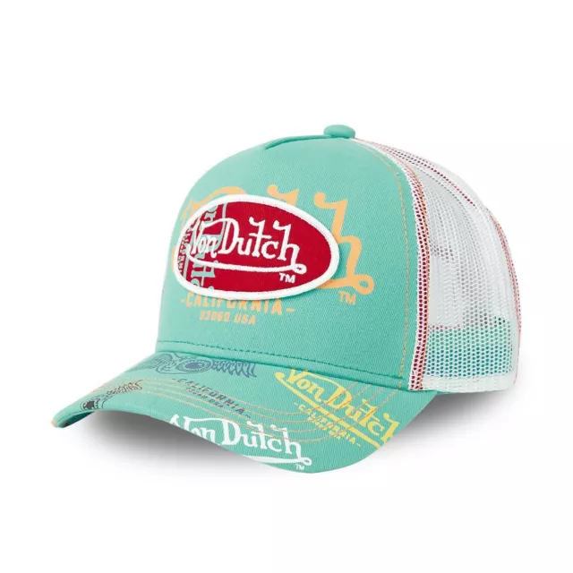 casquette cap hat VON DUTCH adulte réglable Collection 2023 turquoise BRA/GRE2