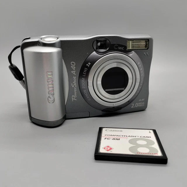 Canon PowerShot A40 2.0 MP Compact Digital Camera Silver Tested