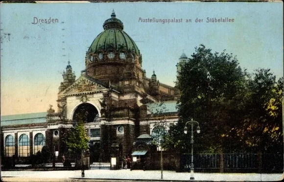 Ak Dresden Altstadt, Ausstellungspalast an der Stübelallee - 3988513