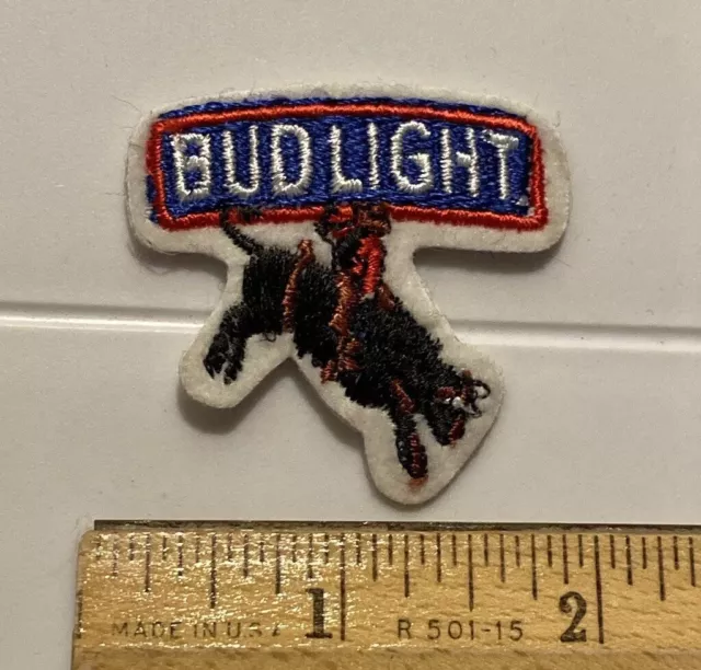 Bud Light Beer Budweiser Bucking Bronco Rodeo Souvenir Small Emblem Patch Badge