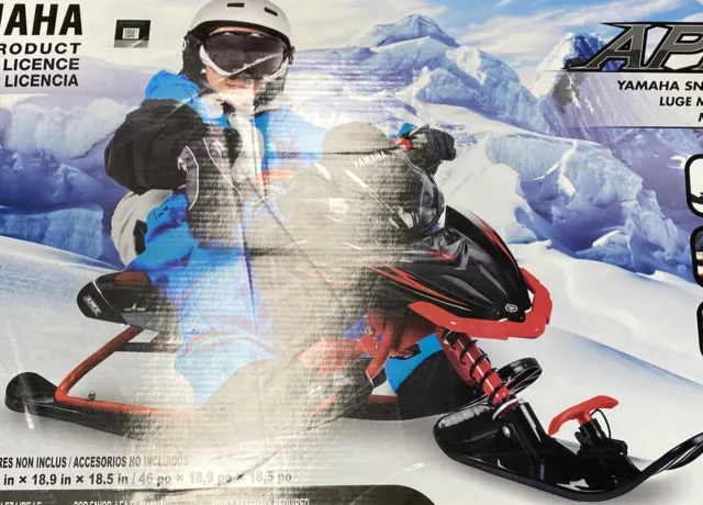 NEW Yamaha Apex Snow Bike Sled Tube Ages 6+ has brakes & tow strap RED