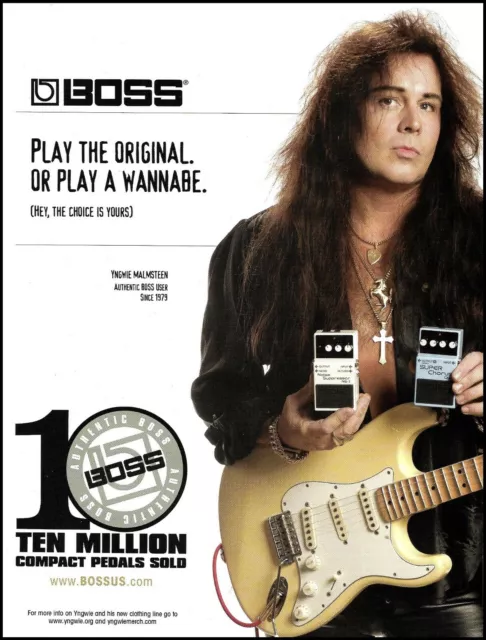 Yngwie Malmsteen 2007 Fender Guitar Boss Effects Pedal ad 8 x 11 advertisement