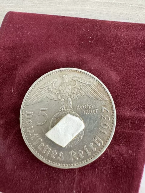 Deutsches Reich 5 Reichsmark 1937 J  Hindenburg mit HK