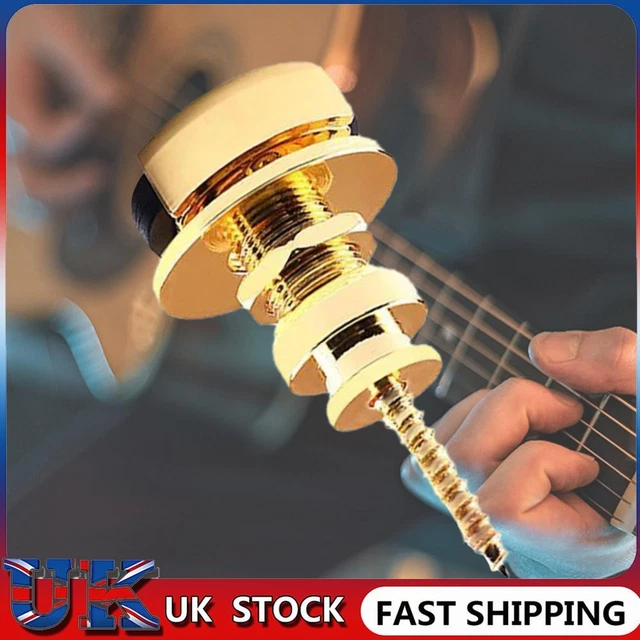 2 Pcs Guitar Strap Locks with Mounting Screws Security Strap Lock (Gold) .