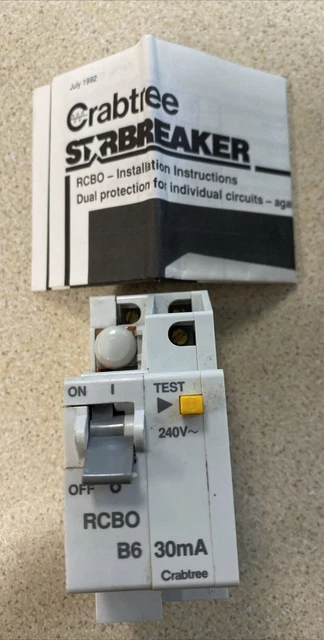 Crabtree Starbreaker Typ B RCBO 61/B0630 6A 30 mA einpolig 240 V