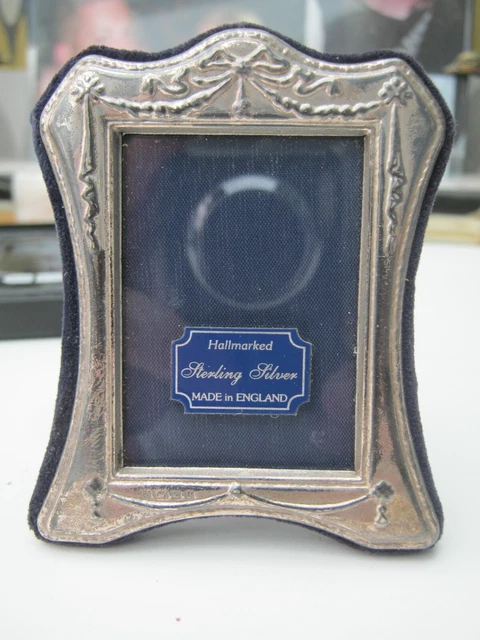 London 1998 Sterling Silver Photo Frame With Swags And Bows
