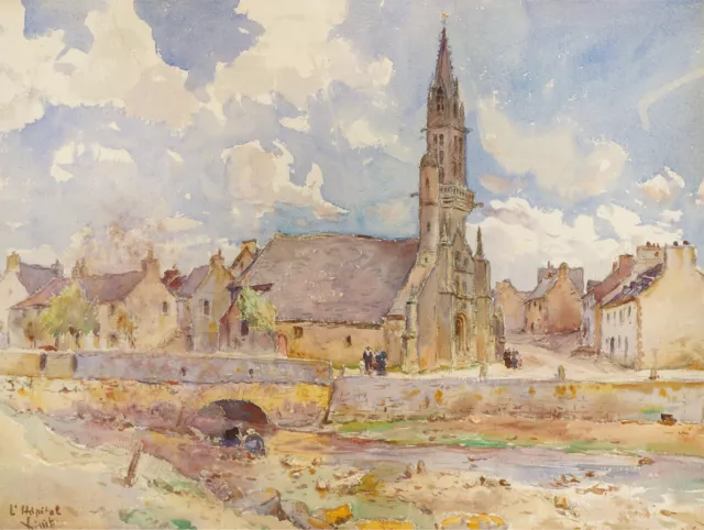 Late 19th Century Watercolour - Church Beside the River