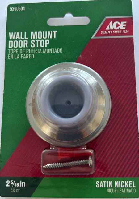 Ace Wall Mount Door Stop  2 5/16 inches Satin Nickel Attaches to Wall