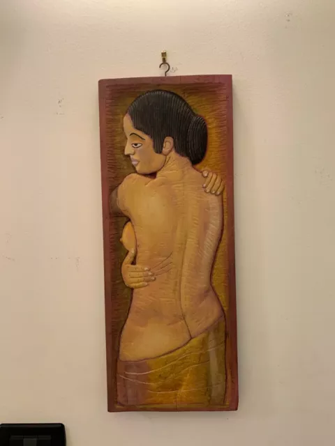 Scultura, quadro, Bassorilievo In Legno Scolpito a mano dallo Sri Lanka