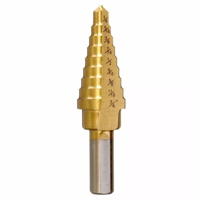 1/4" to 3/4" Titanium Step Drill Bit Unibit High Speed 9 Different Sizes