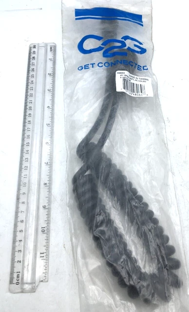 C2G 4', 18 AWG Coiled Hospital Grade Power Cord, 5-15P-C13 BK 48064 NIP