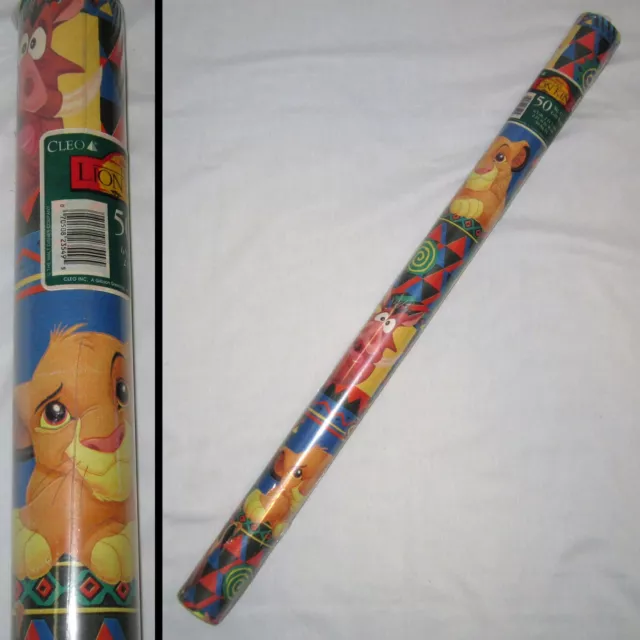 Cleo Vintage The Lion King Gift Wrap Wrapping Paper Roll 50 Sq Ft Disney Simba