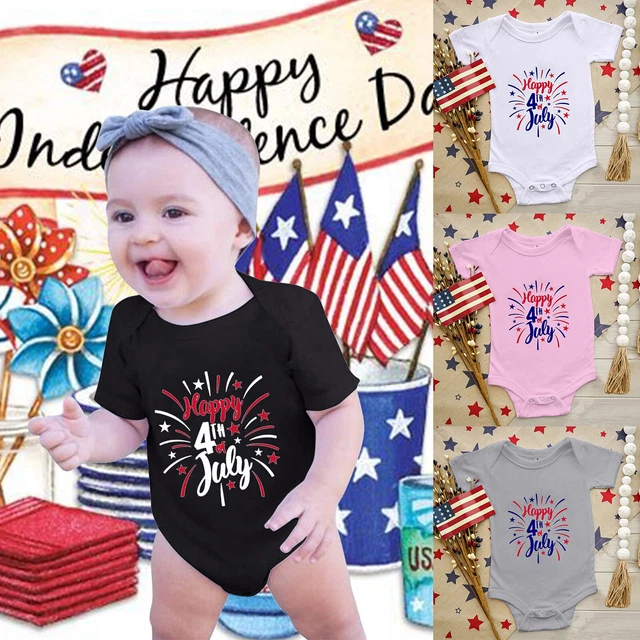 Toddler Kids Infant 4th Of July Letters Girls Gymnastics Leotards Size 5-6
