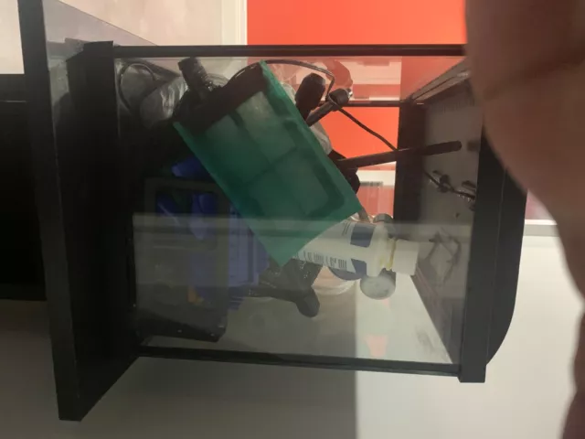 aquarium fish tank with stand, filters, fish food and plants and toyaccessories 
