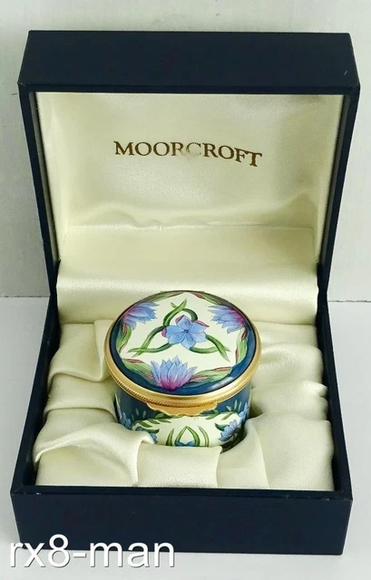 SUPERB RARE MOORCROFT Enamel Water Lilies Pill Trinket Box