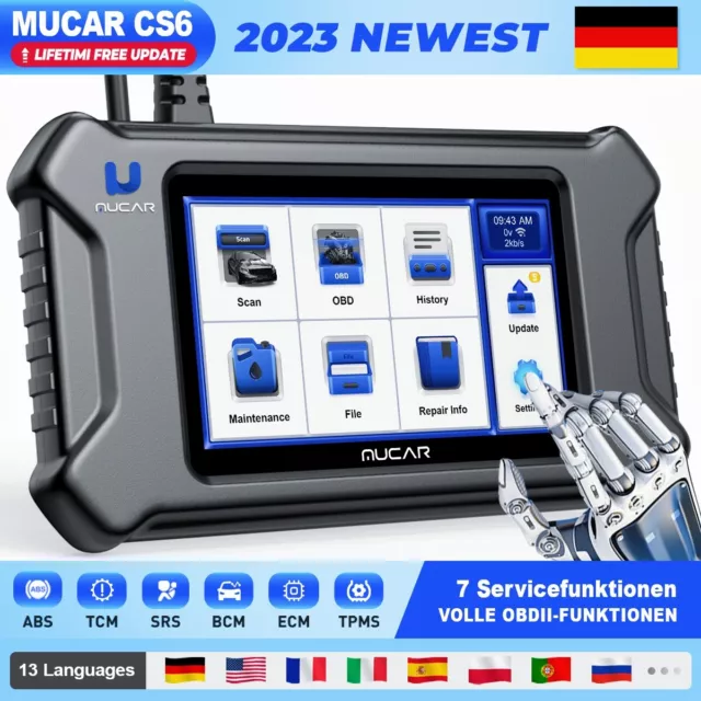 MUCAR CS6 Profi KFZ OBD2 Diagnosegerät Auto Scanner Oil EPB SAS ETS TPMS ABS DPF