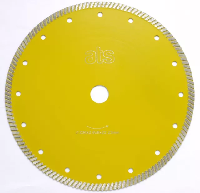 ATS Turbo Diamond Blade for hard 20mm vitrified external porcelain paving tiles