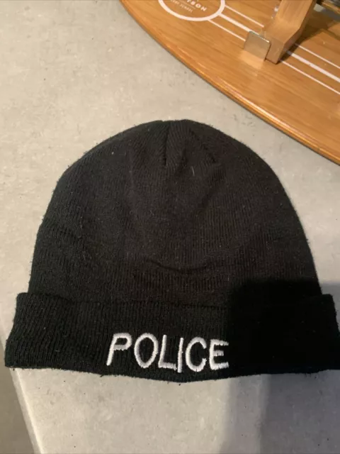 ⭐Genuine Obsolete Ex Police Beanie Hat Black Free Postage⭐