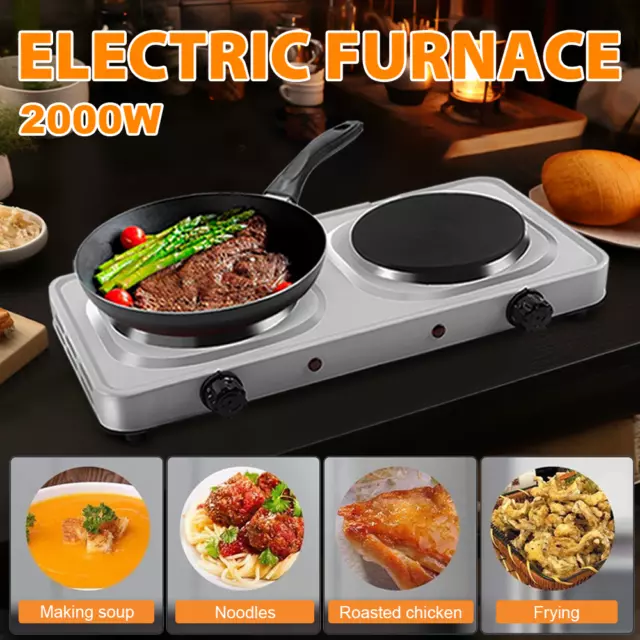 Hot Plate Electric Cooker Double Single Portable Kitchen Table Top Hob 2000W UK