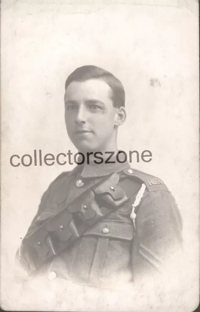 WW1 RFA Royal Field artillery Soldier Real photo postcard Sunderland Studio