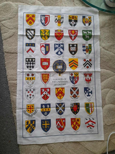 NUEVO, toalla de té, colegios Oxford College University Shields, 100% algodón, arte de pared