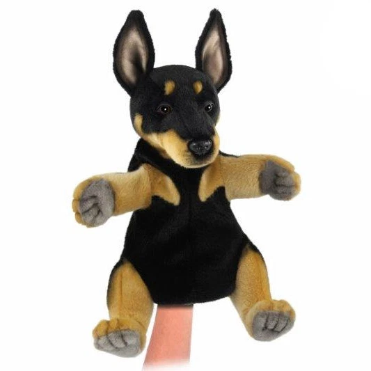 HANSA PINCHER Dog Puppet Realistic Animal Stuffed Plush Toy 34cm EUR 36,10 PicClick DE
