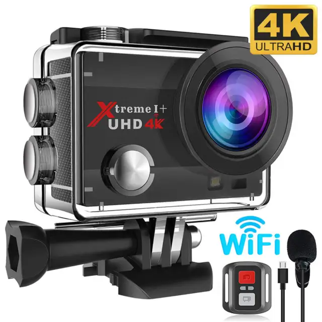 Campark UHD 4K 30fps Aktion Kamera 20MP WiFi EIS Unterwasserkamera Sportkamera