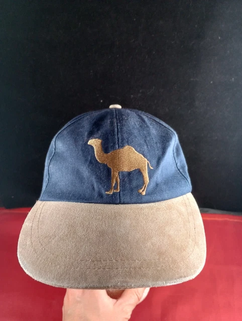 Vtg CAMEL Cigarettes Strapback Suede Bill Strap Back Trucker Cap Hat *517