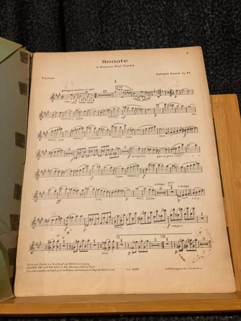 Gabriel Fauré Sonate pour violon et piano La majeur partition Lucien de Lacour