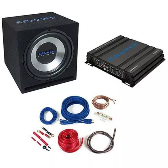 Crunch CBP500 Basspaket 30cm Subwoofer 2-Kanal Verstärker Auto 500 Watt Endstufe