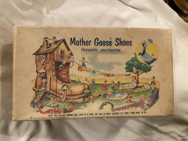 Childrens Vintage Mother Goose Shoes Boxed 1950'S