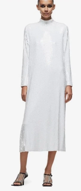 green emerald velvet dress Zara White Glitter Dress Size 8-10  Follow The Clothes