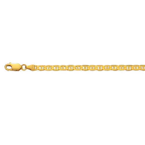 Mariner Anchor Link Chain Anklet Ankle Bracelet  REAL 10K  Yellow Gold 3.2mm