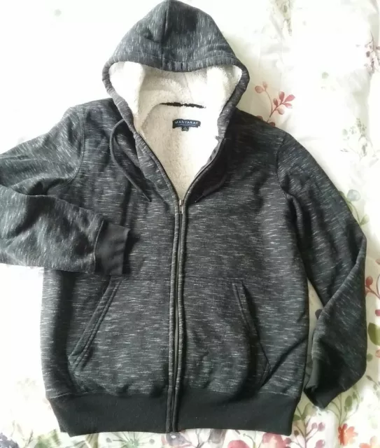 🏍Mantaray size S Men's/unisex Hoodie Fur Lined Jacket Grey Marle