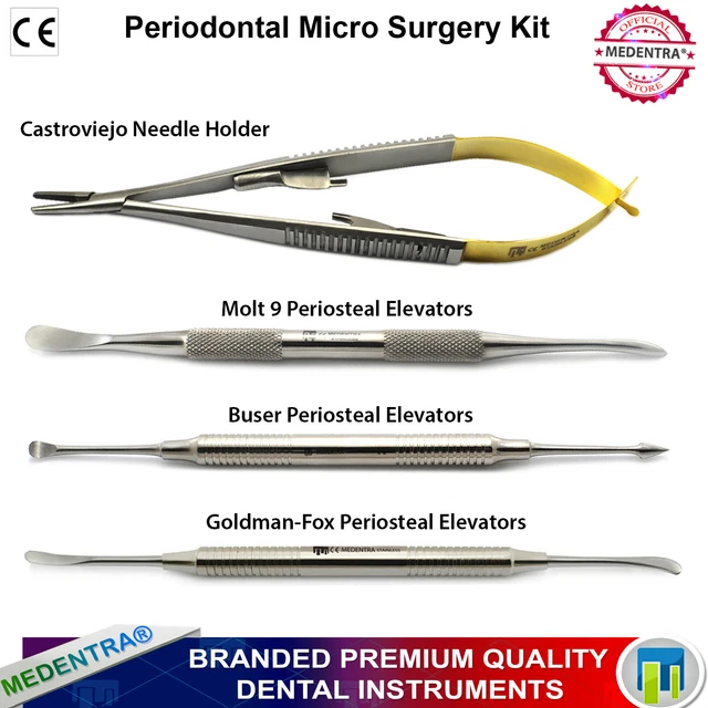 Medentra Periodontal Micro Kit Buser Molt Castroviejo holder Porta Aghi