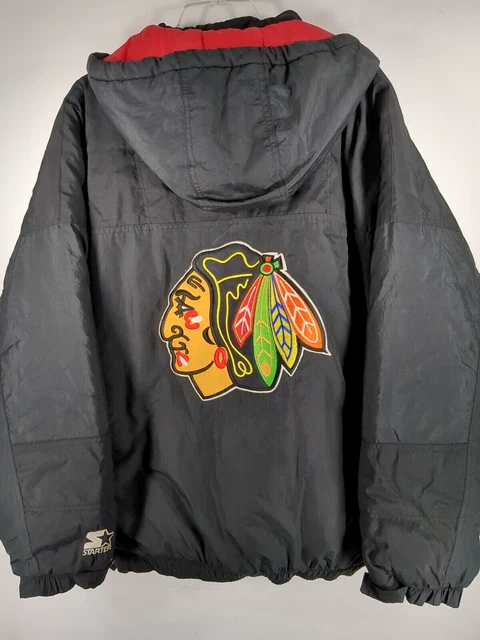 Vintage 90's Chicago Blackhawks Starter Pullover Jacket XL Coat Parka NHL Vintage 90's Chicago Blackhawks Starter Pullover Jacket XL Coat Parka NHL