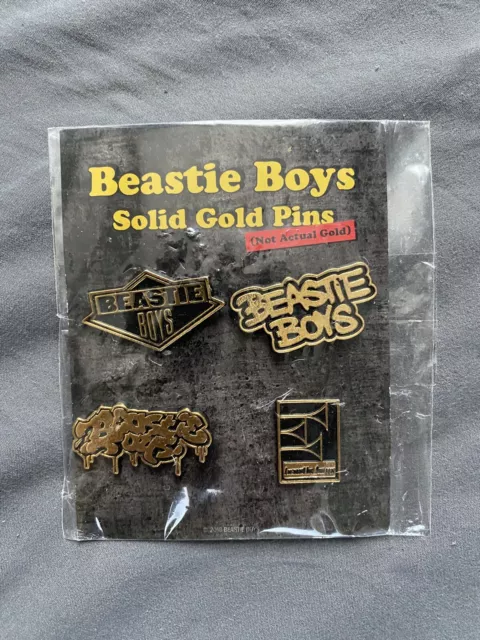 BEASTIE BOYS Solid Gold Pin Set Button Check Your Head Licensed To Ill