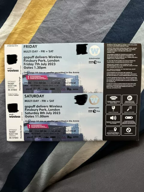 Wireless Festival Tickets- Multi Day Friday + Saturday