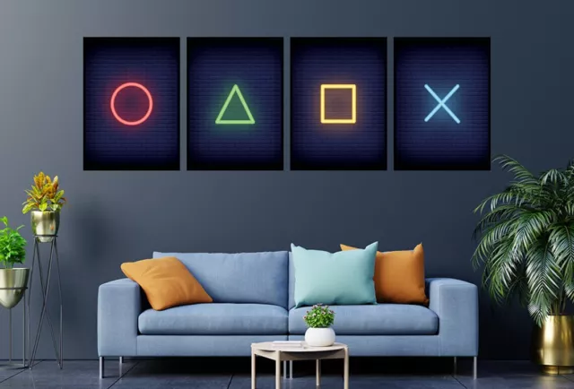 Retro PlayStation Posters Gamer Video Game Wall Art Teen Bedroom Decor A4 A3 A2