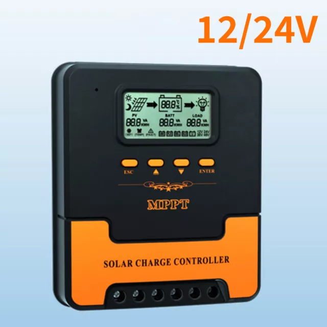 MPPT Regolatore Carica Solare 12V/24V Controller Solare PV 50V/100V 20A/40A/60A 0% IVA