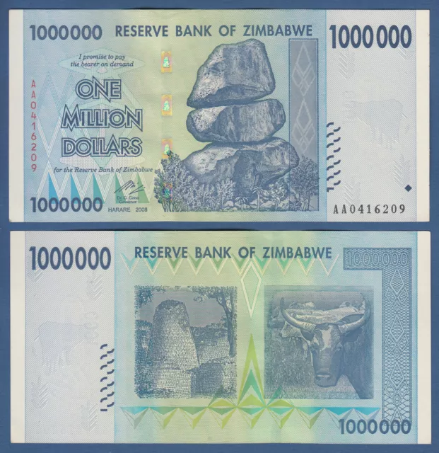 SIMBABWE / ZIMBABWE 1.000.000 Dollars 2008 aUNC P.77